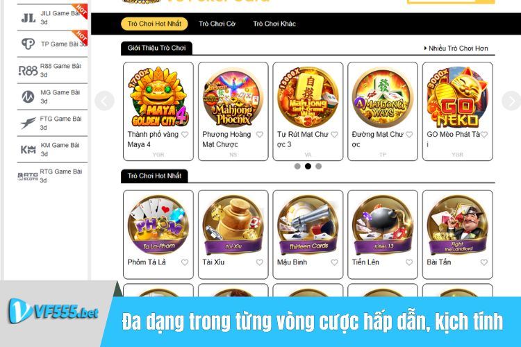 Đa dạng trong từng vòng cược hấp dẫn, kịch tính