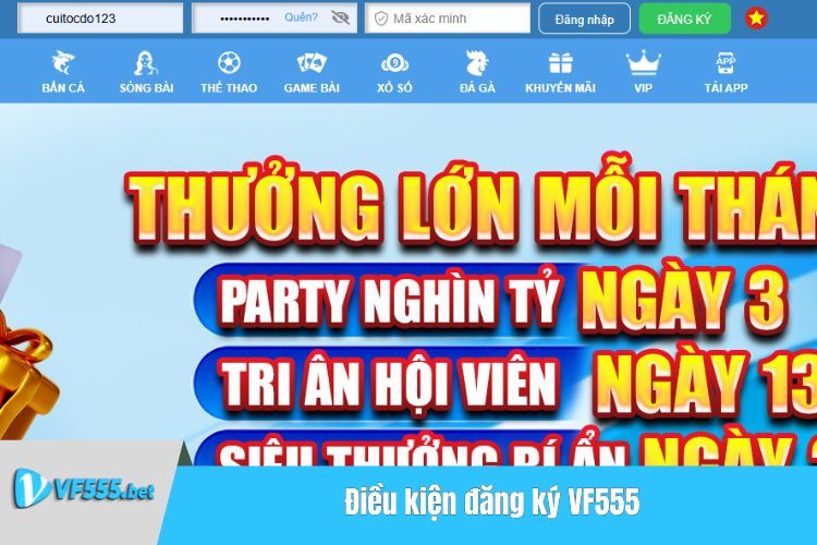 Đăng nhập VF555 là gì?