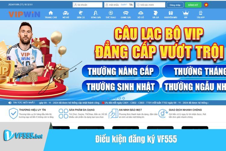 Điều kiện đăng ký VF555